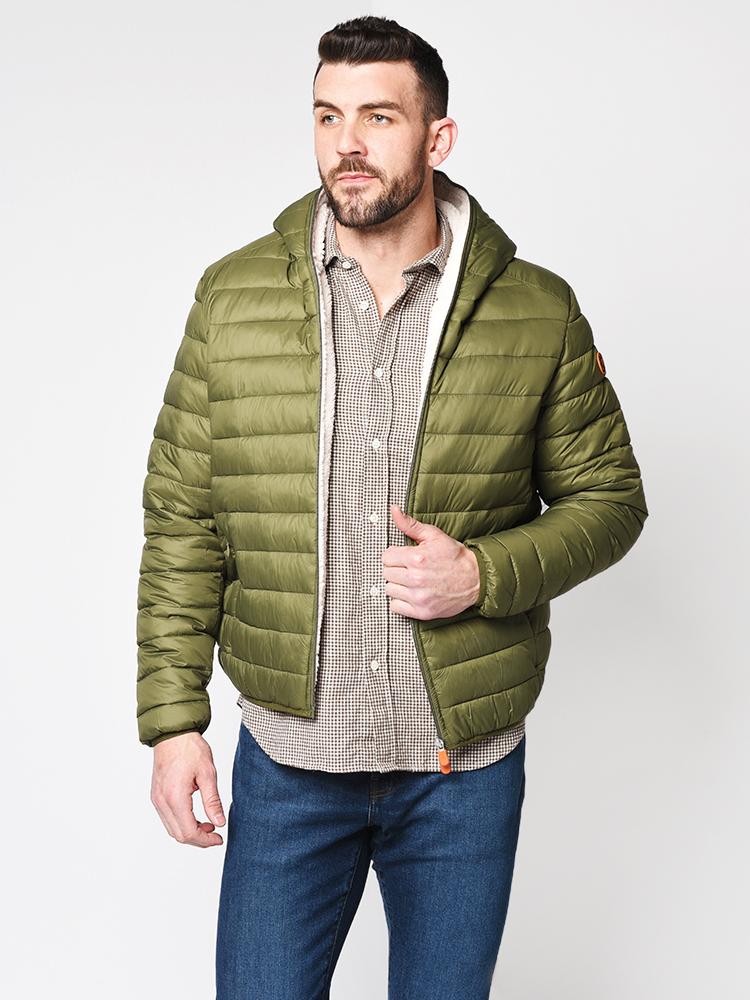 Save The Duck Men’s Faux Sheepskin Hooded Jacket - Saint Bernard