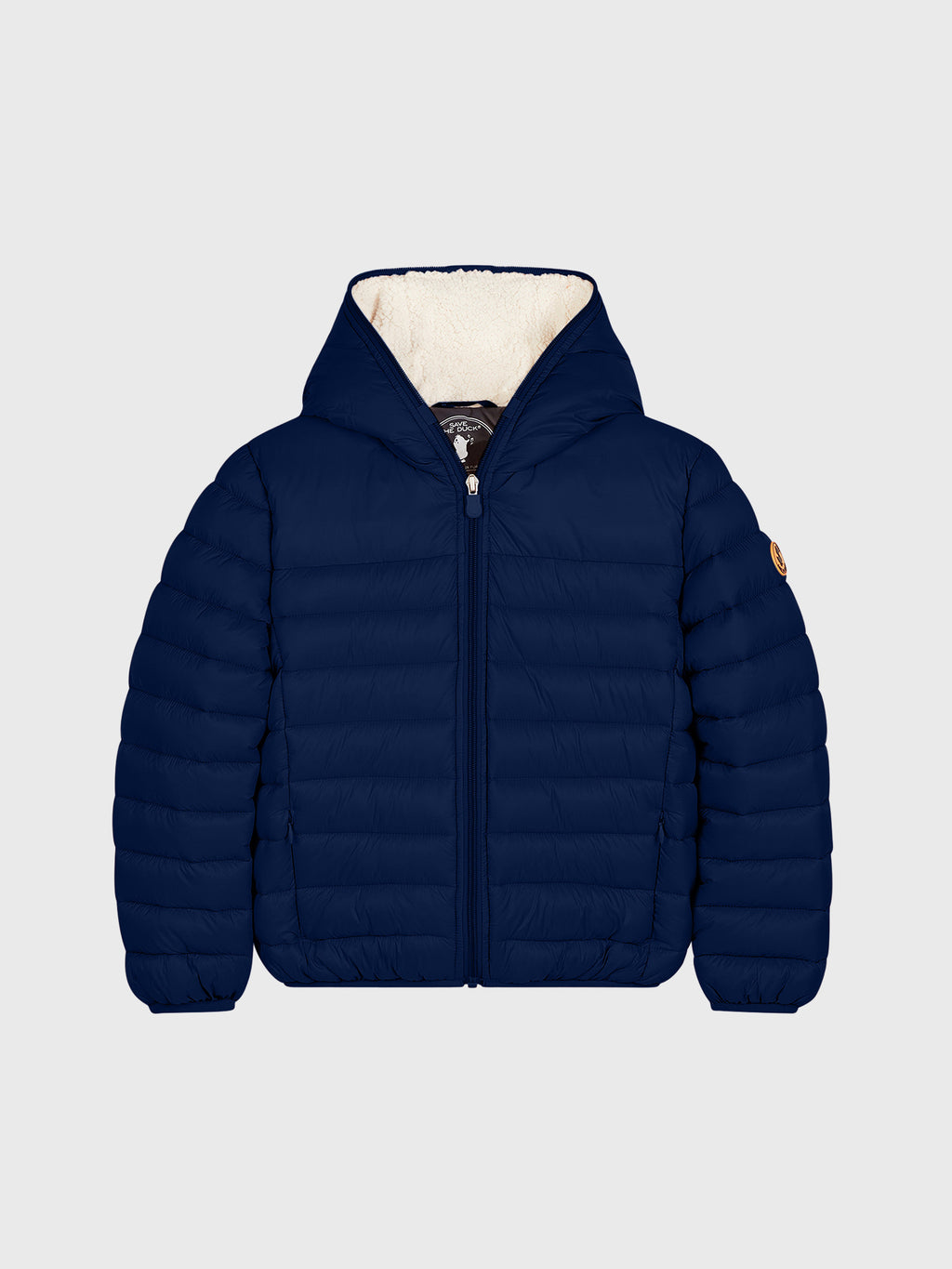 Save The Duck Boys' Giga Hooded Jacket with Synthetic Lambskin Lining - Saint Bernard