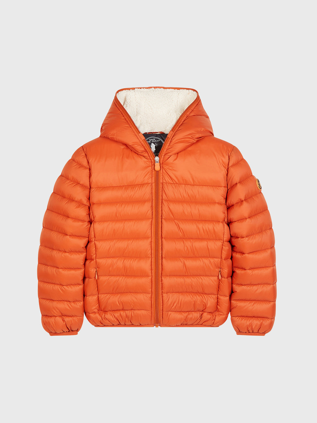 Save The Duck Boys' Giga Hooded Jacket with Synthetic Lambskin Lining - Saint Bernard