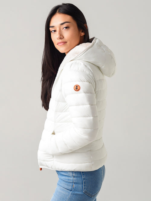 Save The Duck Women's Giga Faux Sheepskin Hooded Jacket