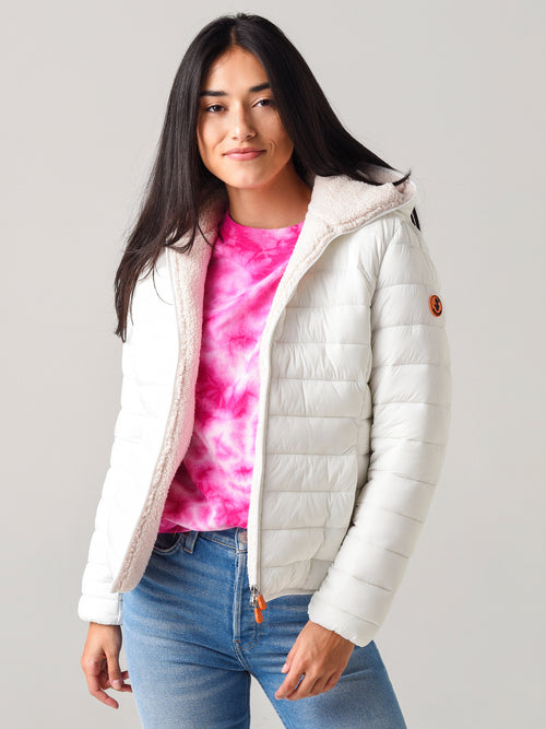 Save The Duck Women's Giga Faux Sheepskin Hooded Jacket