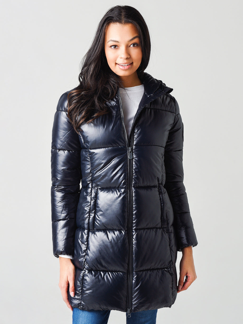 Save The Duck Women's Luck Maxi-Quilted Hooded Coat - Saint Bernard