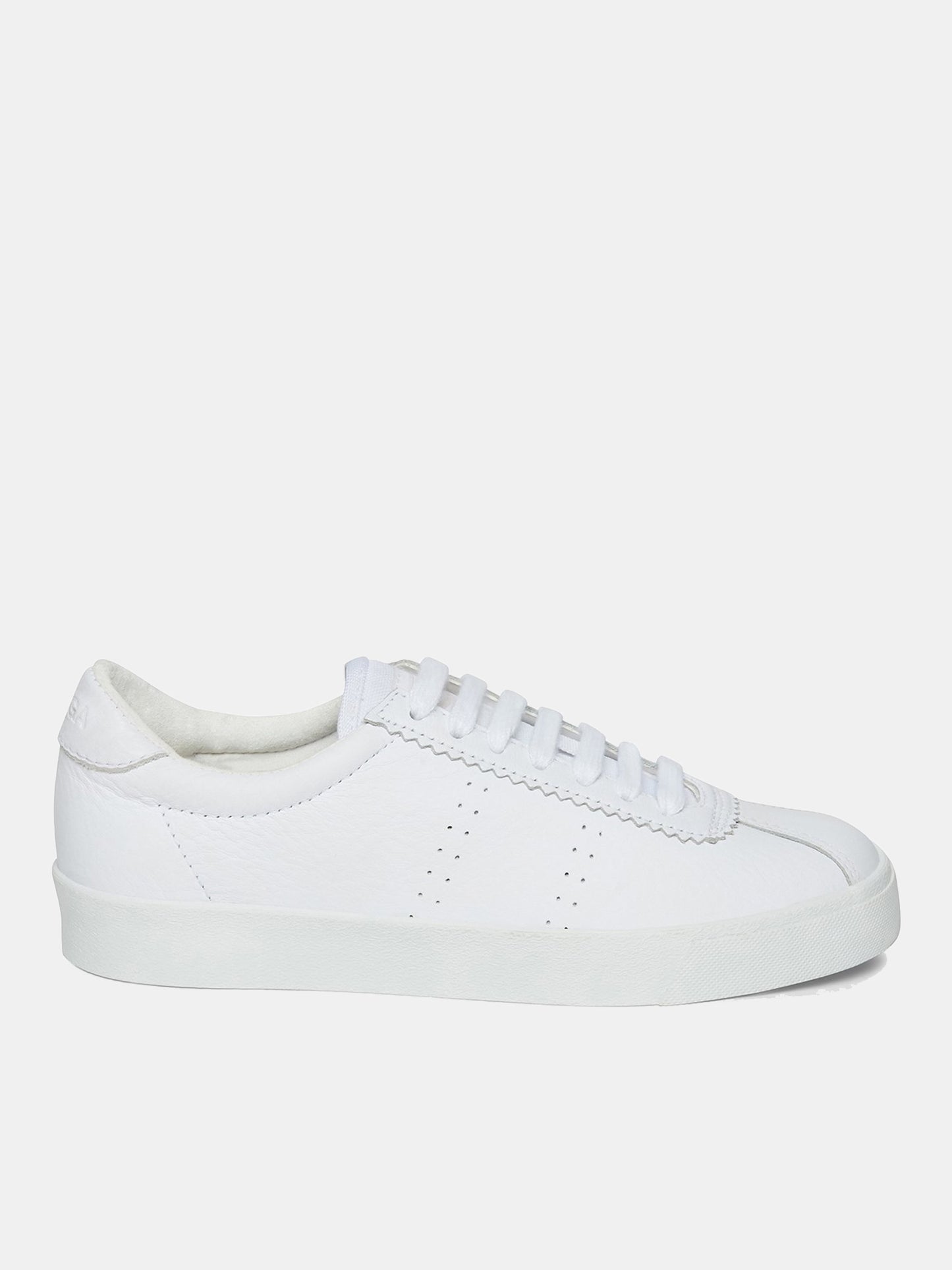 Superga Women's 2843 Club S Full Comfort Leather White Fabric Sneaker - Saint Bernard