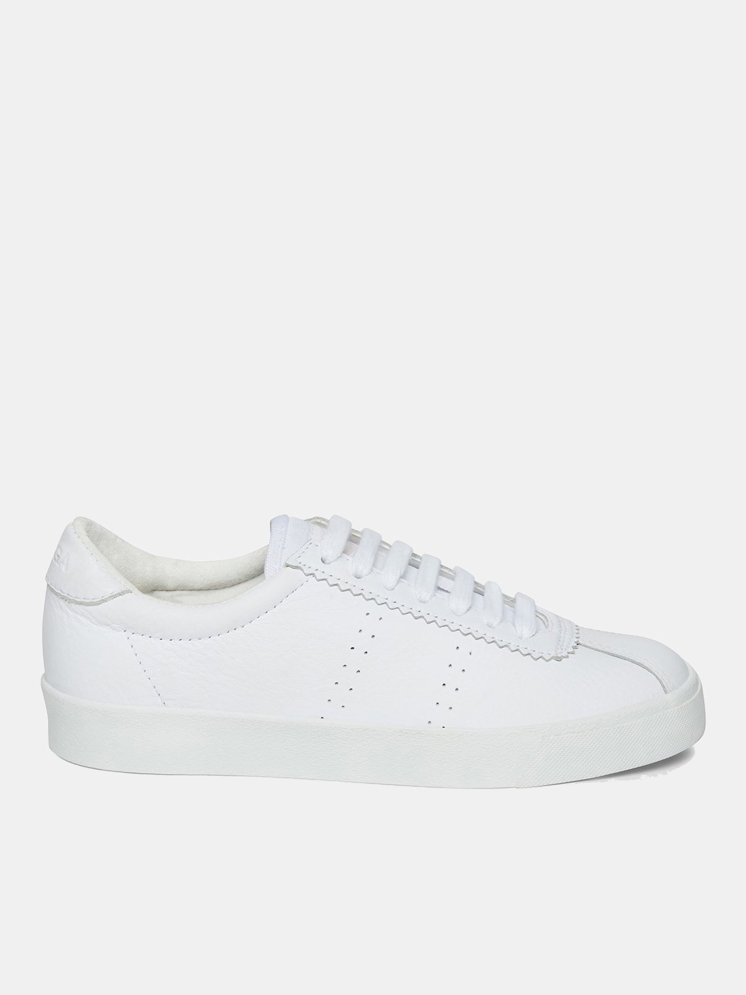 Superga Women's 2843 Club S Full Comfort Leather White Fabric Sneaker - Saint Bernard