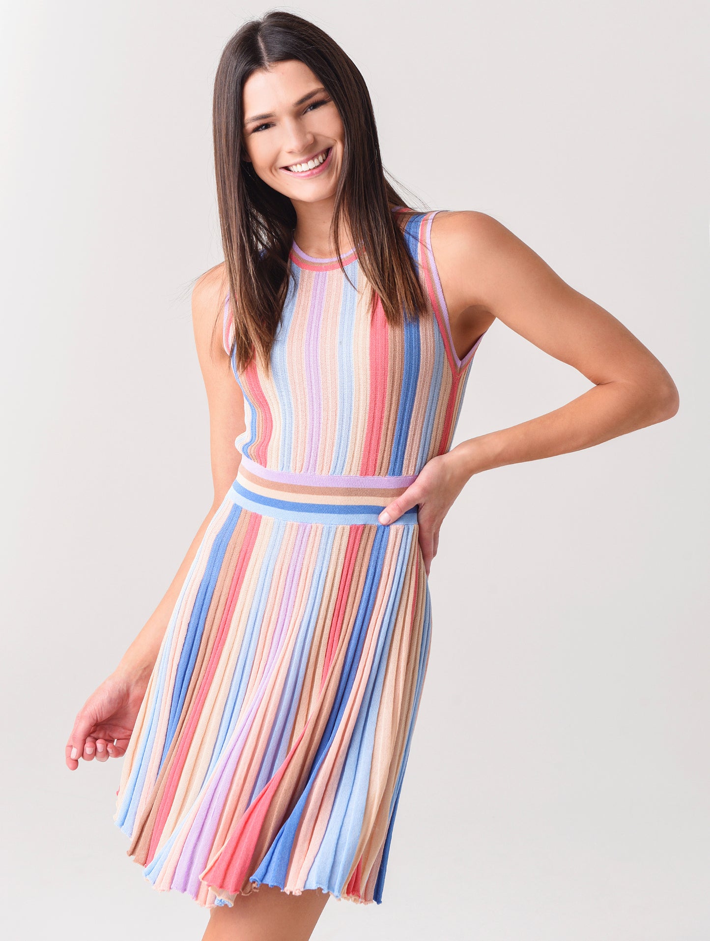 Allison New York Women's Rainbow Stripe Knit Dress - Saint Bernard