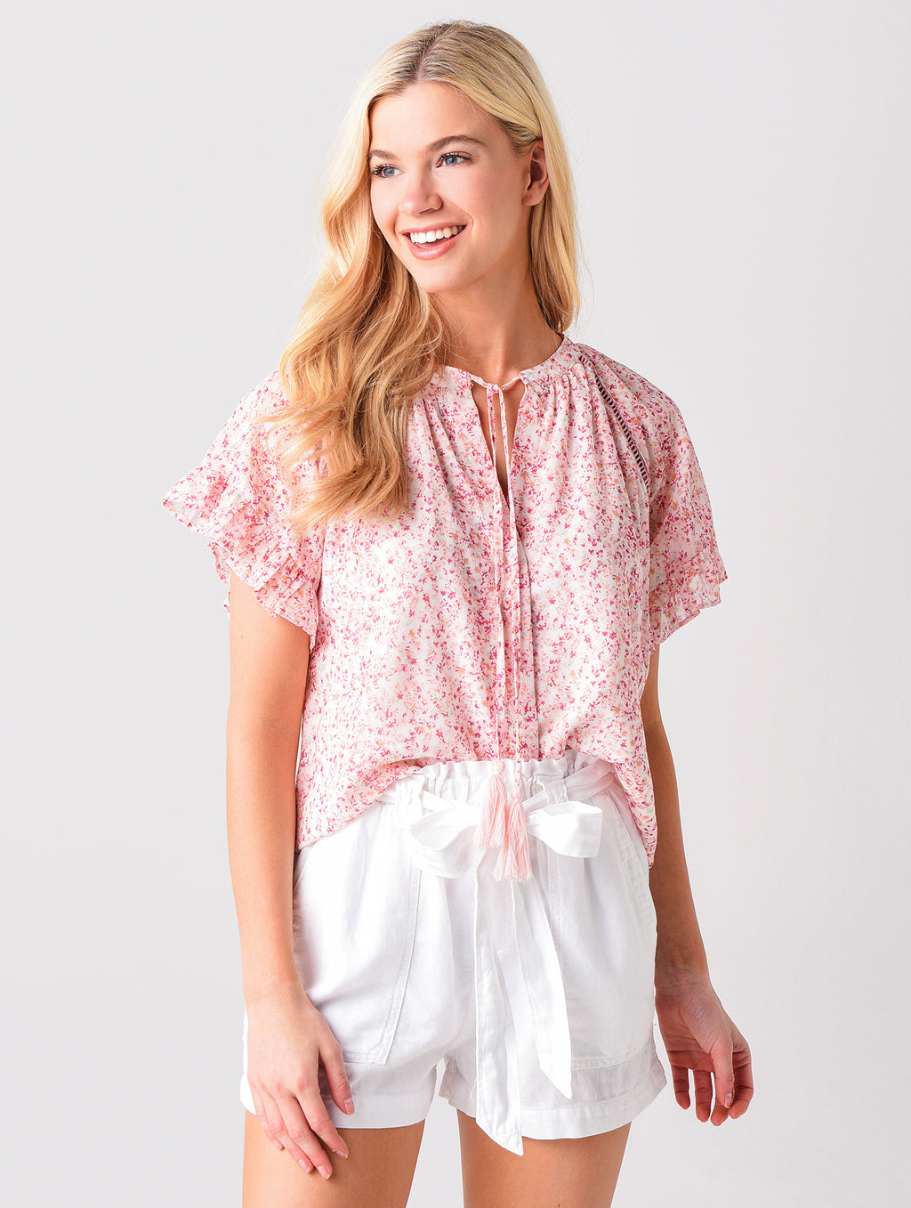 Allison New York Women's Ruffle Sleeve Blouse - Saint Bernard