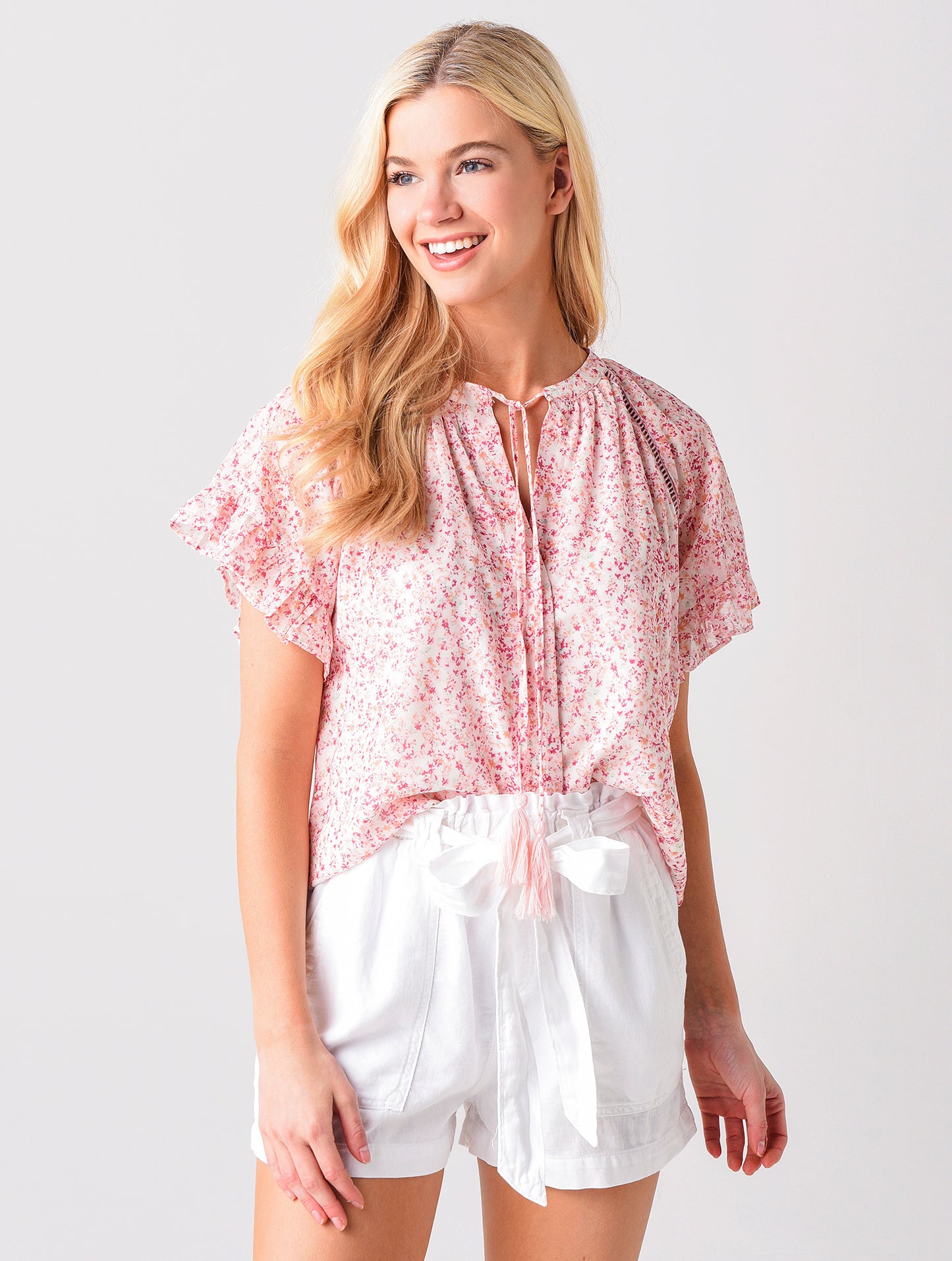 Allison New York Women's Ruffle Sleeve Blouse - Saint Bernard