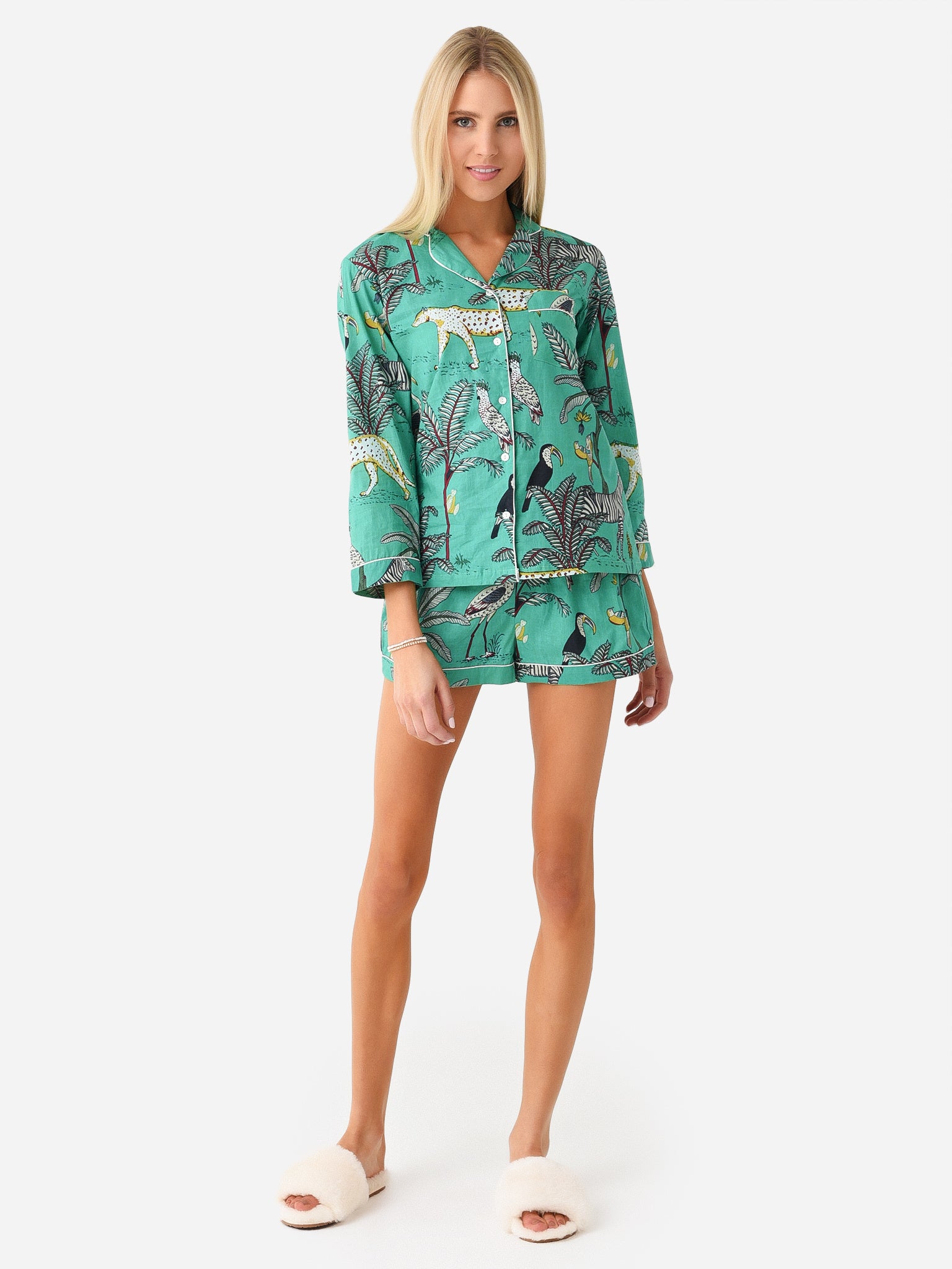 Cobalt Safari Pajama Short Set