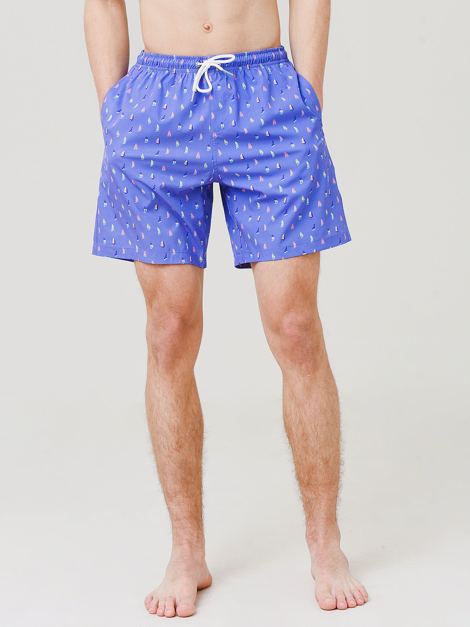 Bermies Men's Sailboats Swim Trunk - Saint Bernard