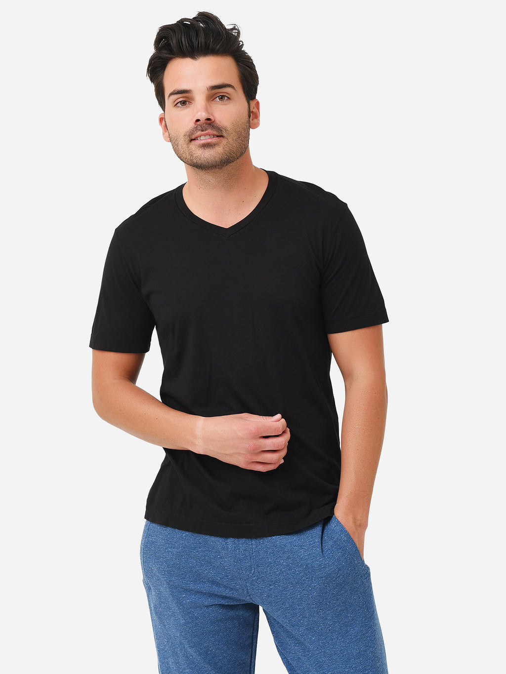 Velvet Men's Samsen Whisper Classic V-Neck Tee - Saint Bernard