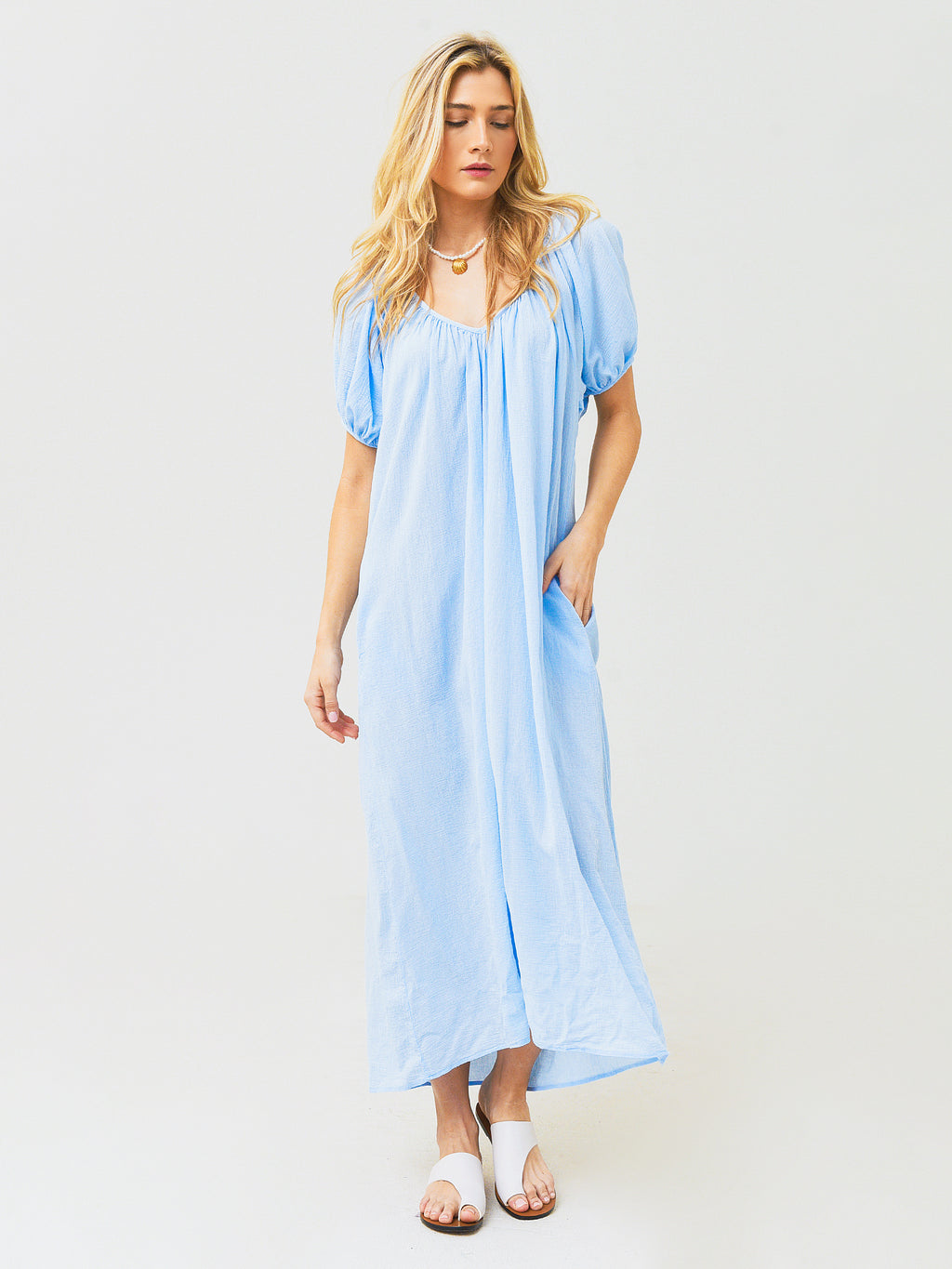 9 Seed Women's Sand Hill Cove Puff Sleeve Midi - Saint Bernard