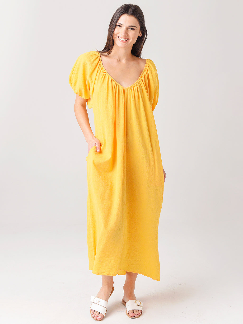 9 Seed Women's Sand Hill Cove Puff Sleeve Midi - Saint Bernard