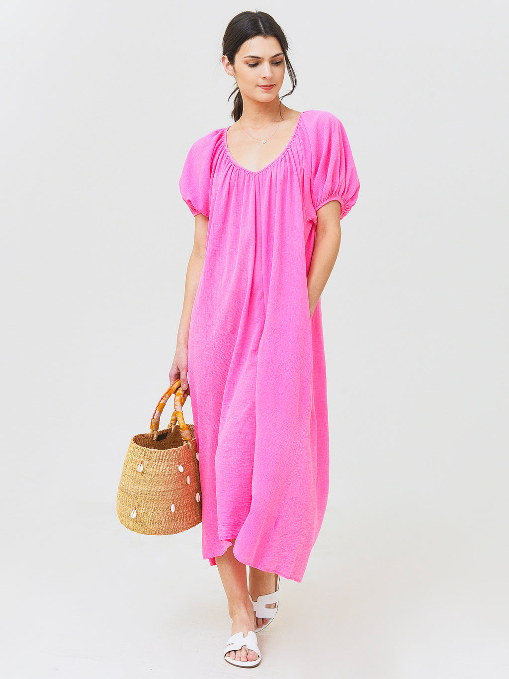 9 Seed Women's Sand Hill Cove Puff Sleeve Midi - Saint Bernard