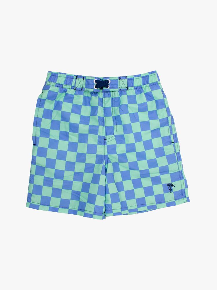 Shade Critters Little Boys’ Check Swim Trunk - Saint Bernard