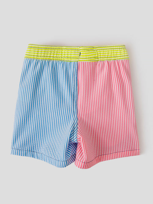 Shade Critters Boys' Seersucker Colorblock Trunks