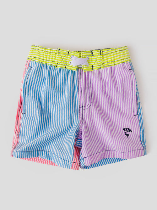 Shade Critters Boys' Seersucker Colorblock Trunks