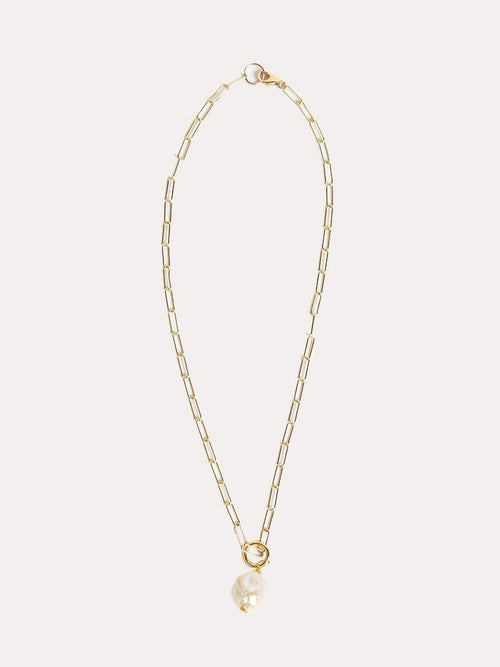 Annie O'Grady Designs Gold Fill Link Chain With Freshwater Pearl