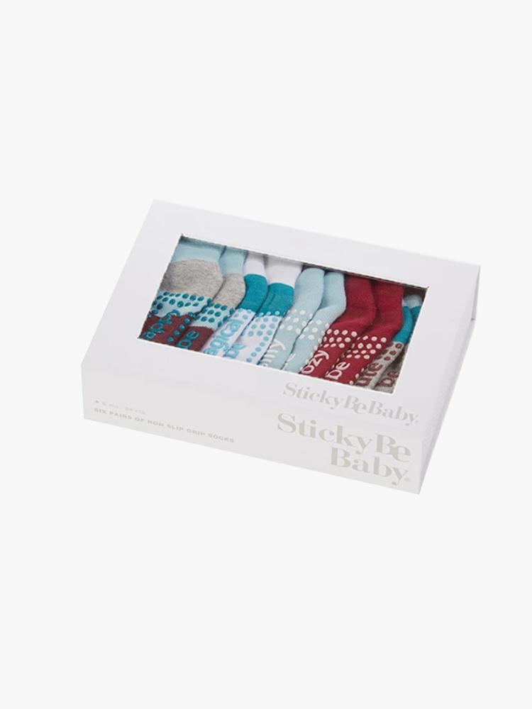 Sticky Be Socks Baby Holiday Box 6 Pack - Saint Bernard