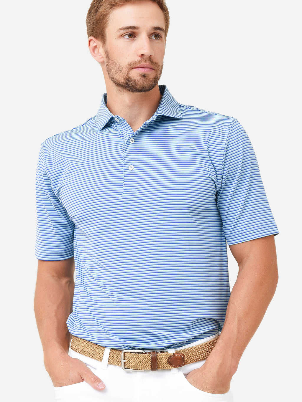Saint Bernard Men's Connor Stripe Performance Polo - Saint Bernard