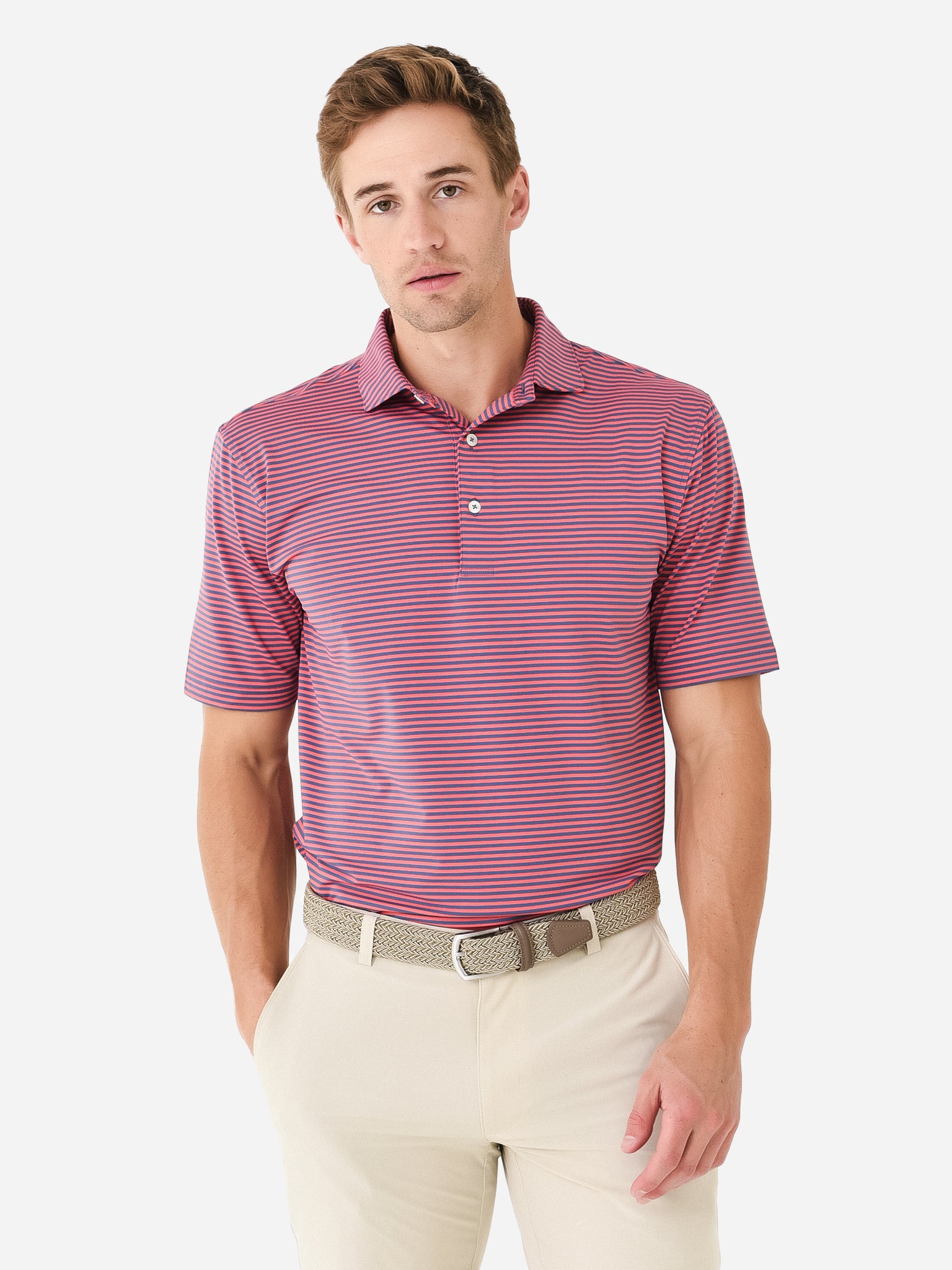Saint Bernard Men's Edward Stripe Performance Polo - Saint Bernard