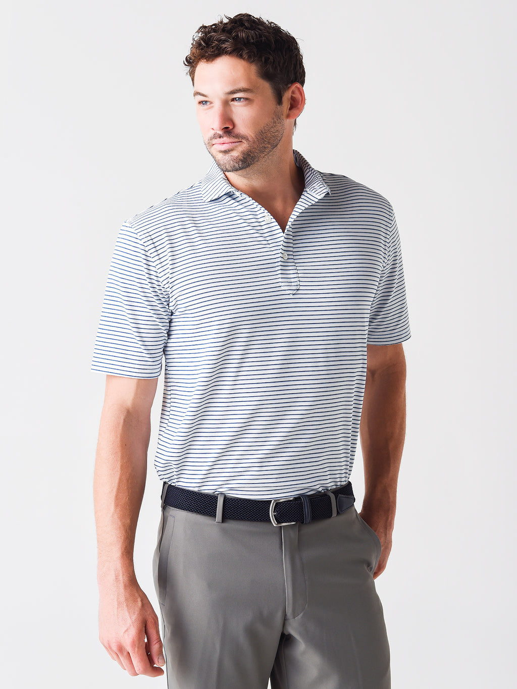 Saint Bernard Men's Alexander Stripe Performance Polo - Saint Bernard