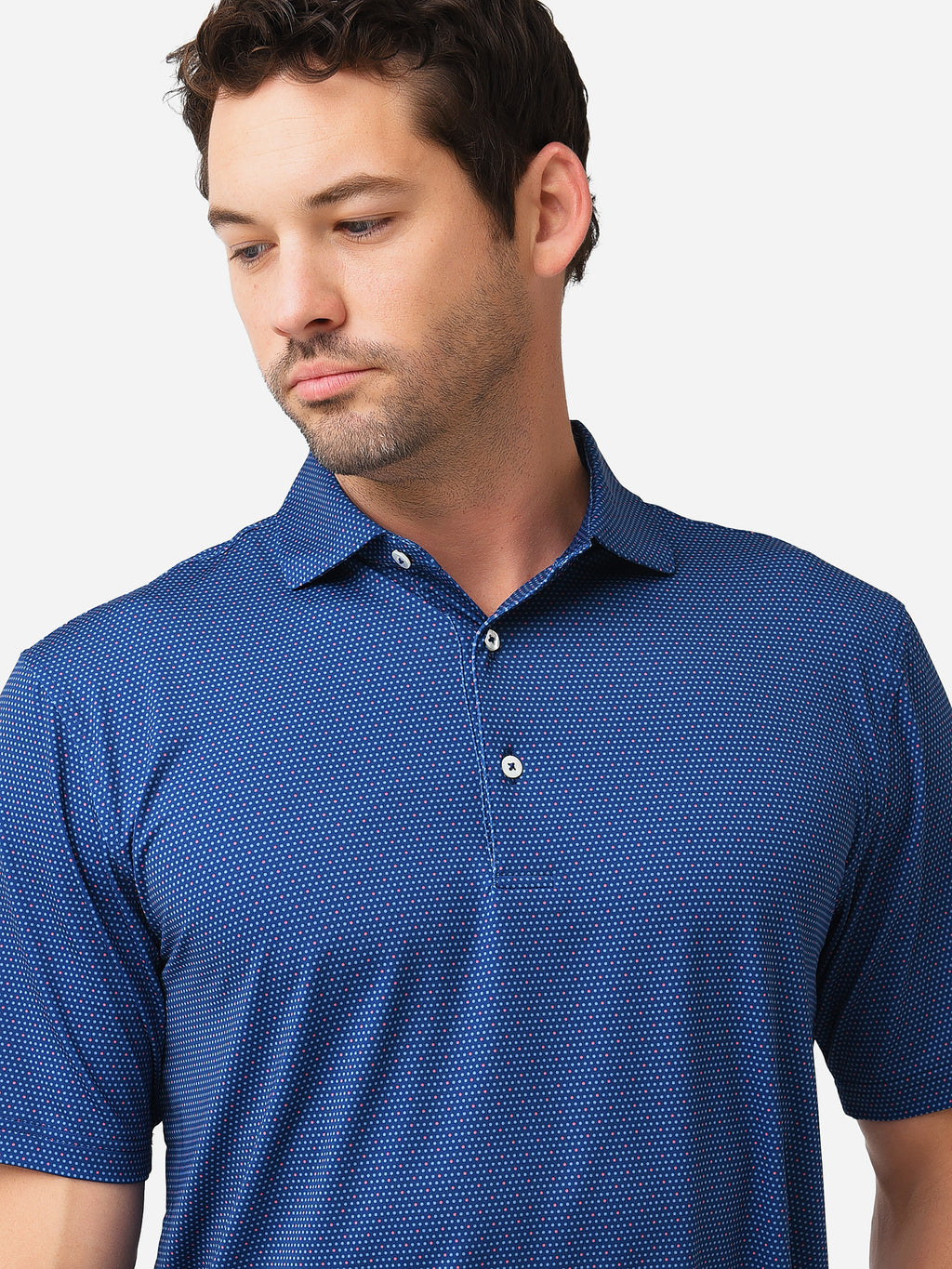 Saint Bernard Men's Norman Mini Dot Performance Polo - Saint Bernard