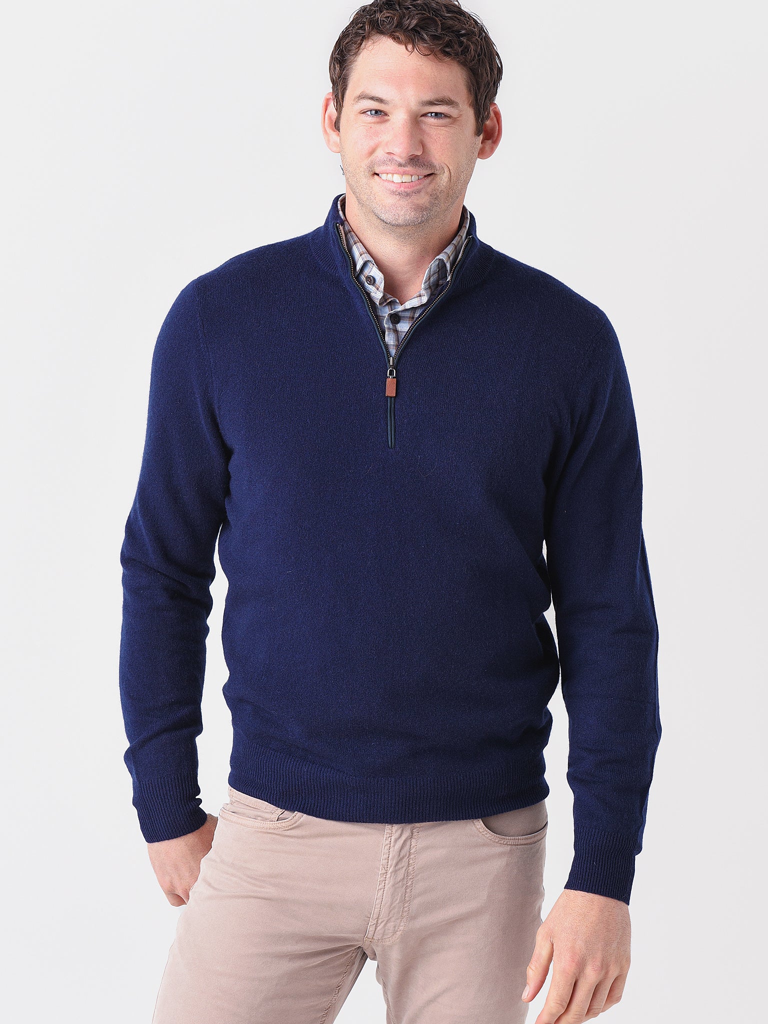 Saint Bernard Men's Hayes Cashmere Quarter-Zip Pullover - Saint Bernard