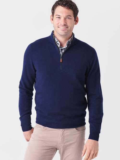 Saint Bernard Men's Hayes Cashmere Quarter-Zip Pullover
