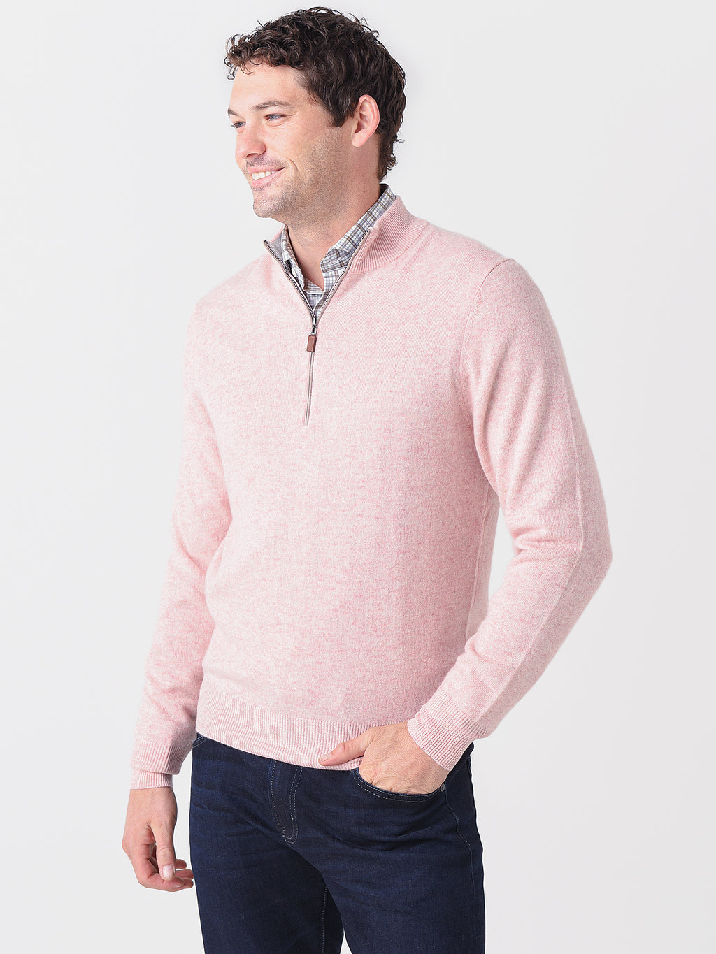 Saint Bernard Men's Hayes Cashmere Quarter-Zip Pullover - Saint Bernard