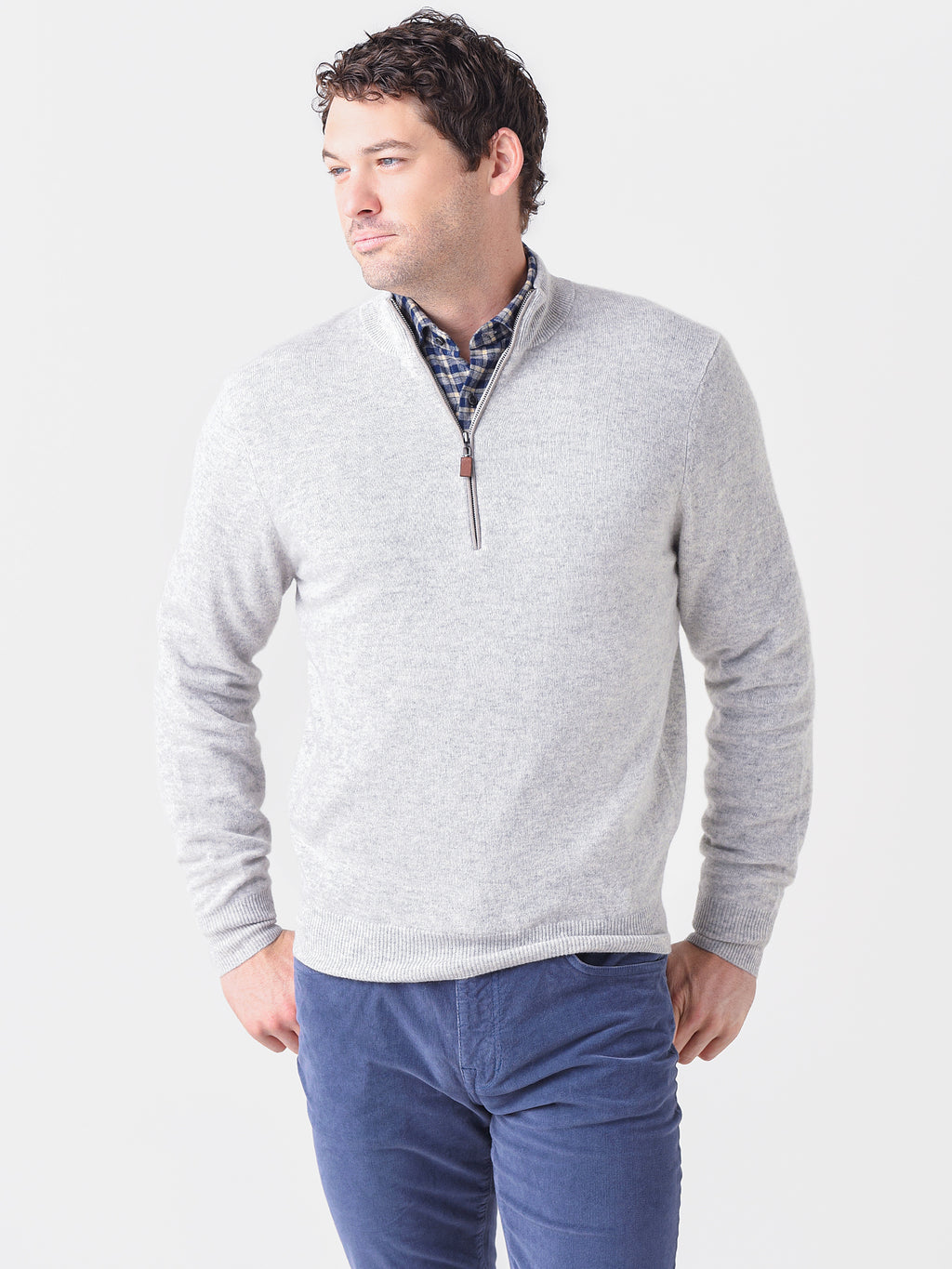 Saint Bernard Men's Hayes Cashmere Quarter-Zip Pullover - Saint Bernard