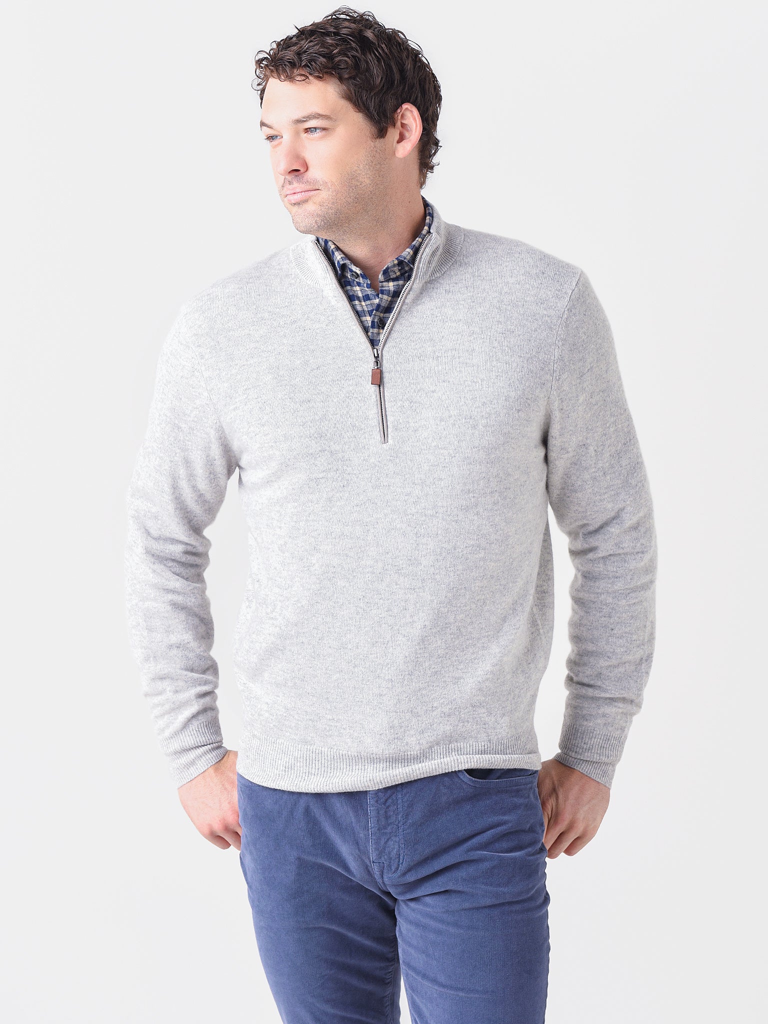 Saint Bernard Men's Hayes Cashmere Quarter-Zip Pullover - Saint Bernard