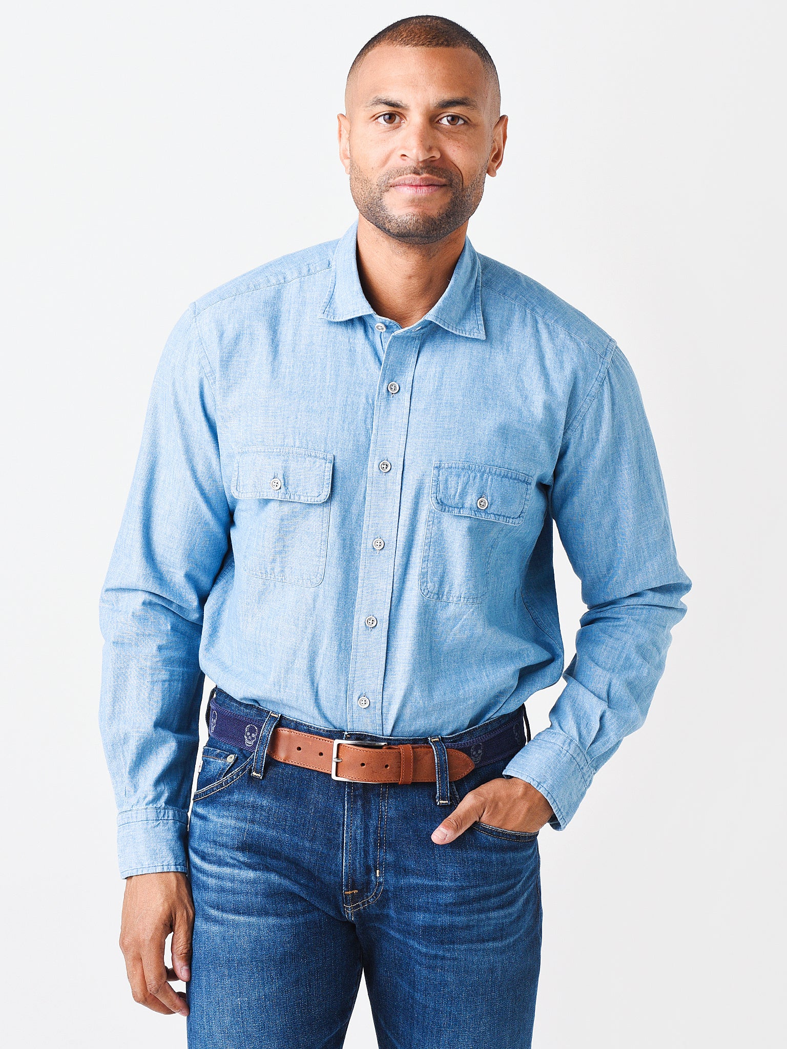 Saint Bernard Men's Owen Chambray Work Shirt - Saint Bernard