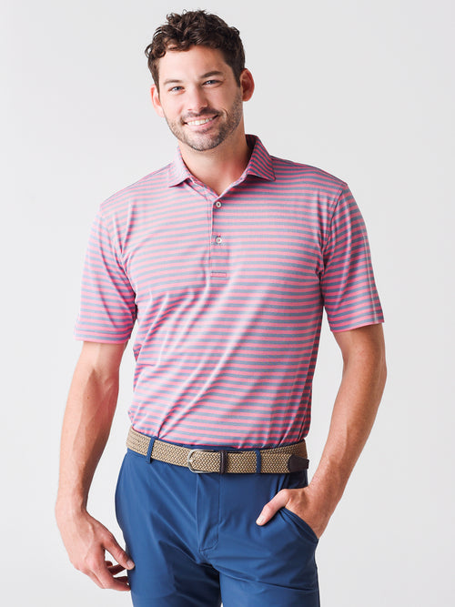 SAINT BERNARD MEN'S MARK STRIPE OXFORD PERFORMANCE POLO - Saint Bernard