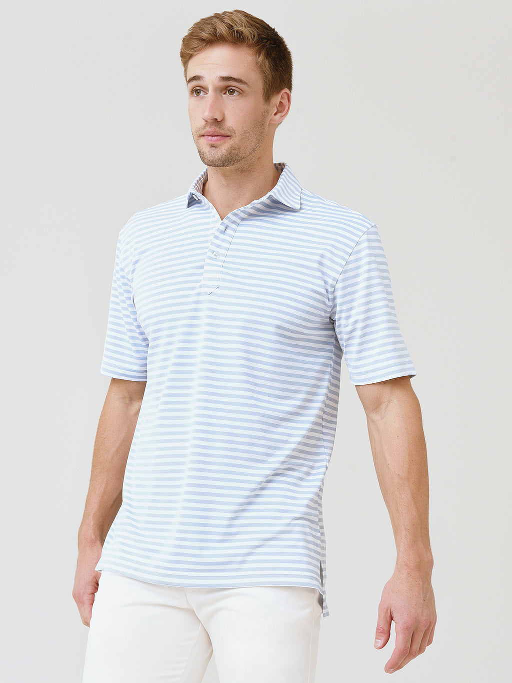 Saint Bernard Men's Elliott Stripe Oxford Performance Polo - Saint Bernard