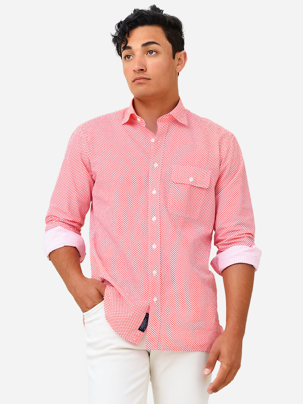 Saint Bernard Men's Riley Polka Dot Sport Shirt - Saint Bernard