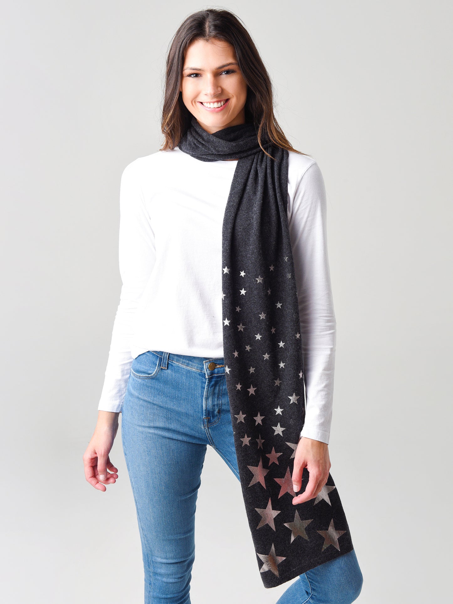 Mitchie's Matchings Knitted Scarf With Foil stars Pattern