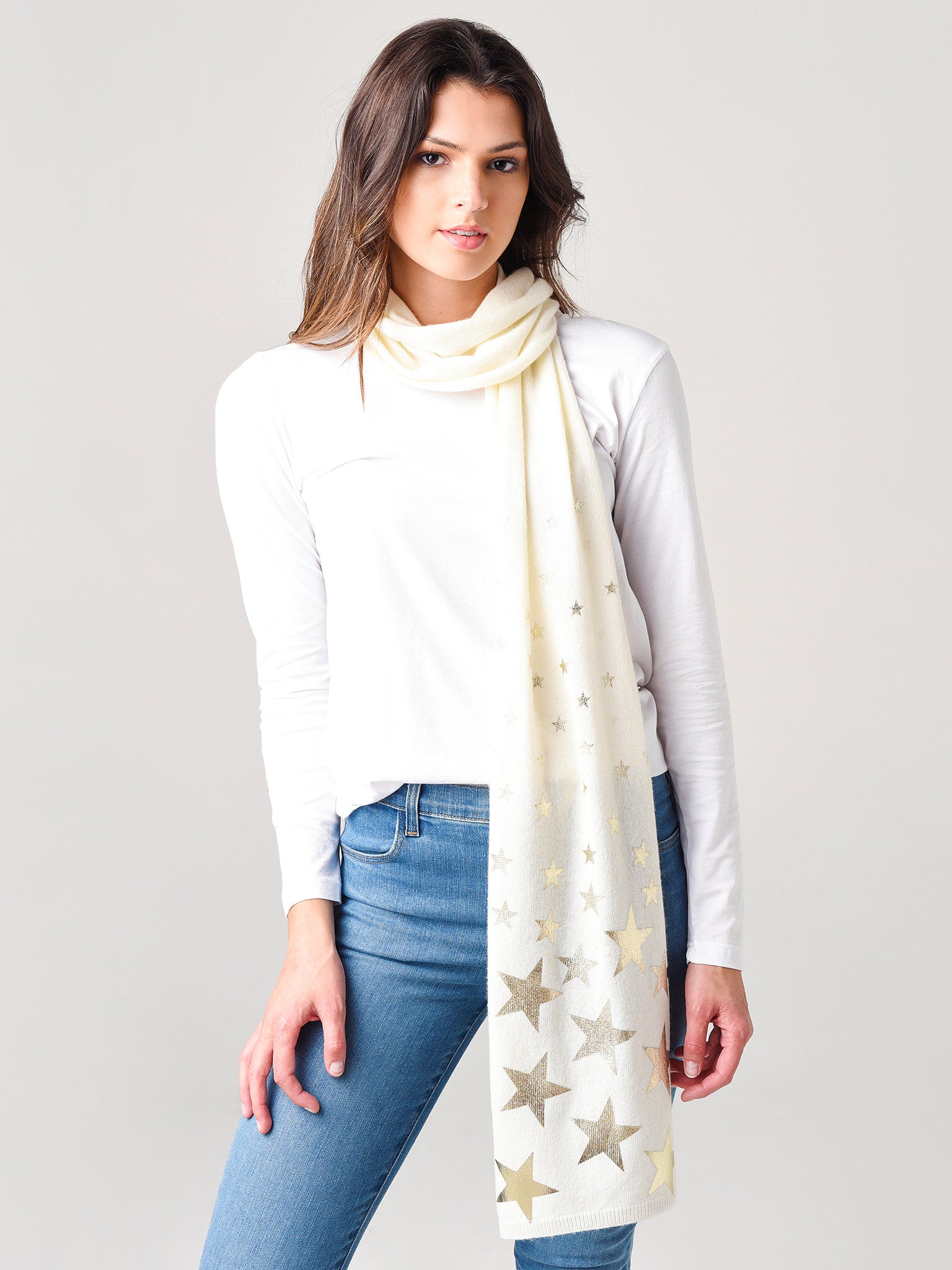 Mitchie's Matchings Knitted Scarf With Foil stars Pattern - Saint Bernard