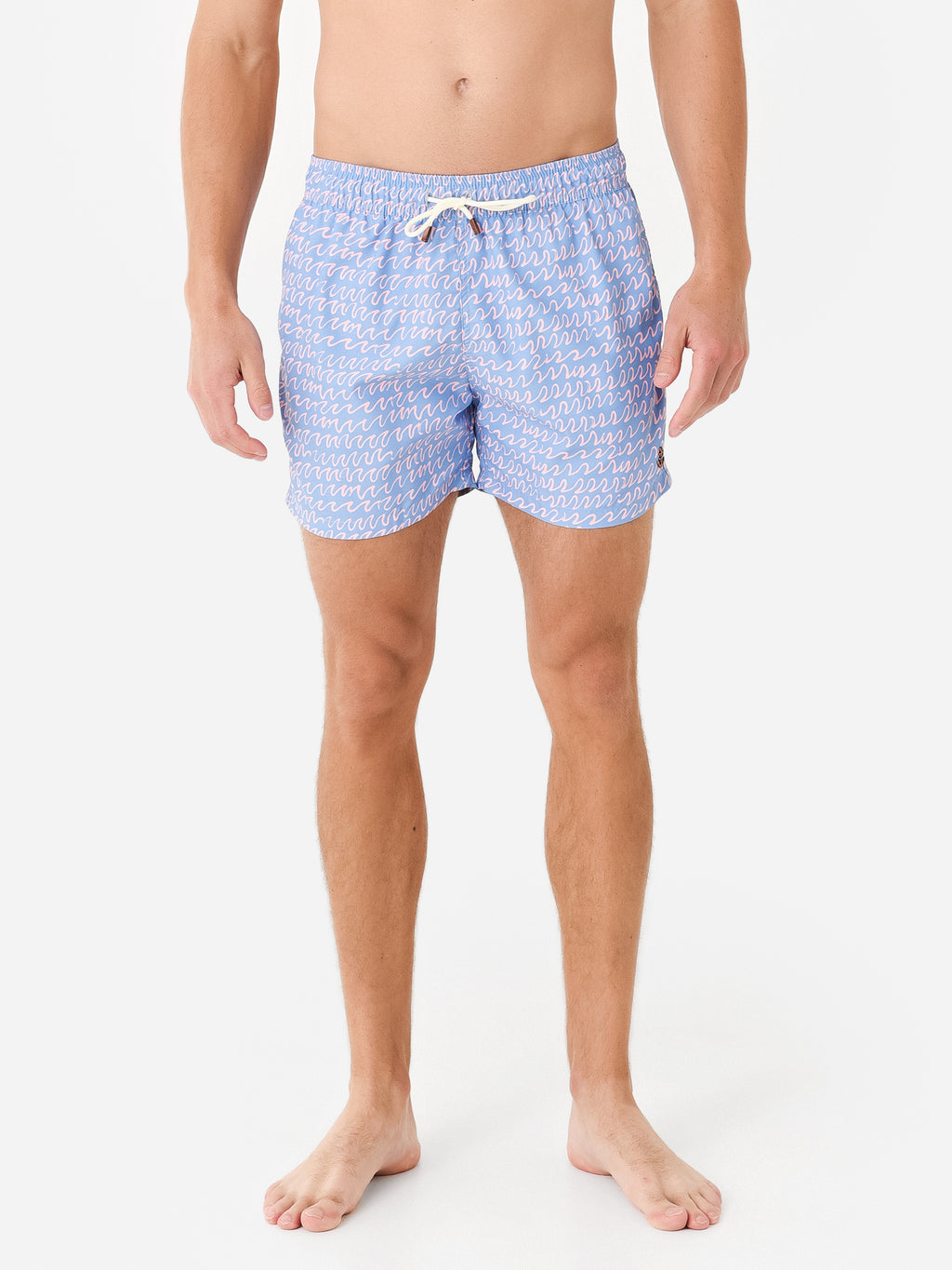 Retromarine Men's Scribble Waves Swim Trunk - Saint Bernard