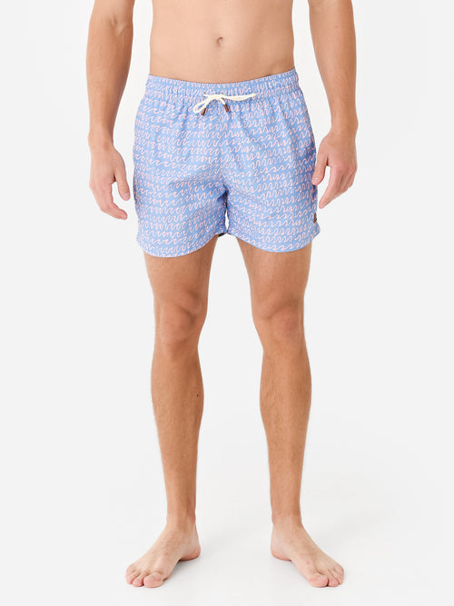 Retromarine Men's Scribble Waves Swim Trunk