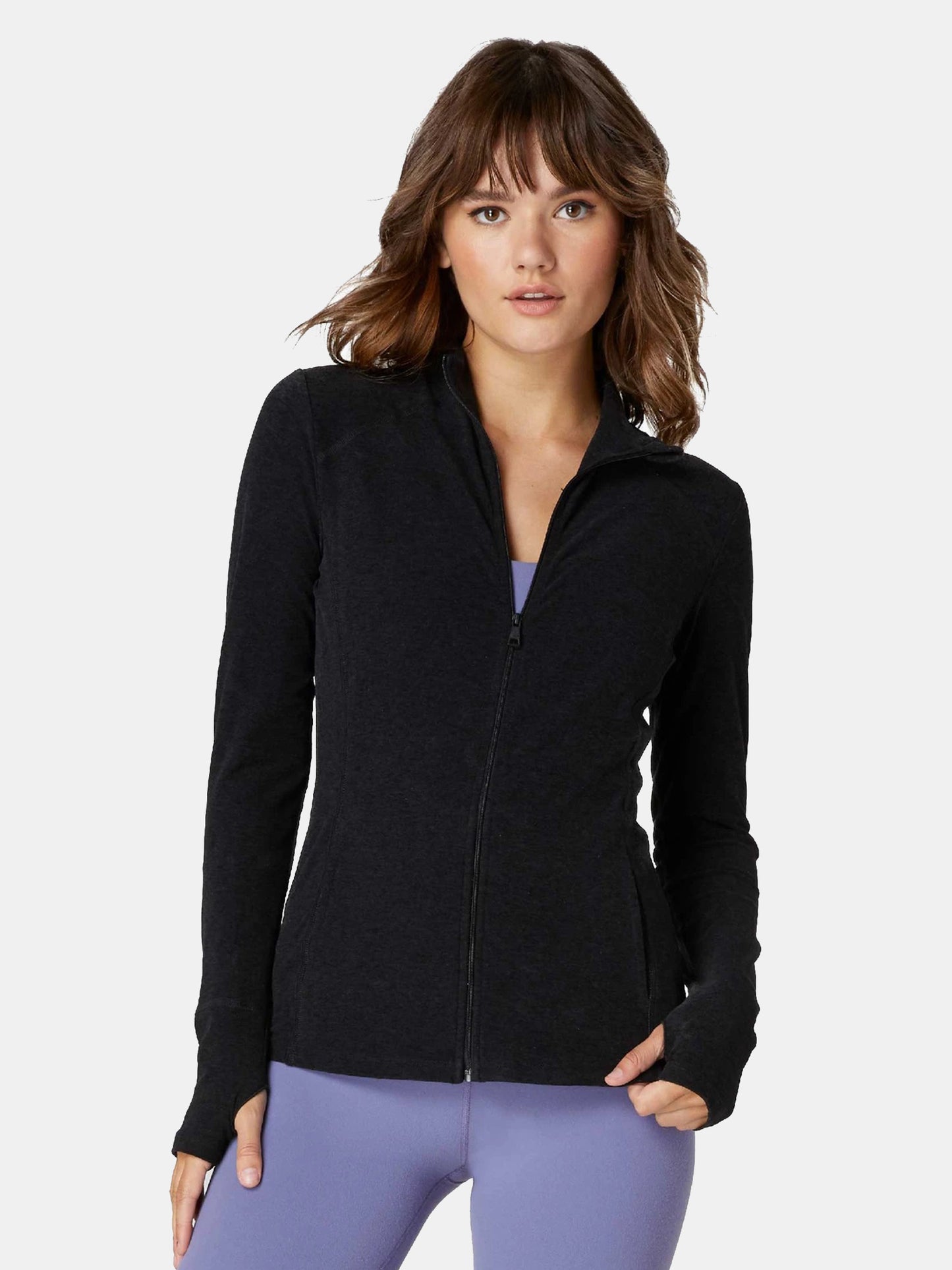 Beyond Yoga Womens' Spacedye Fitted Mock Neck Jacket - Saint Bernard