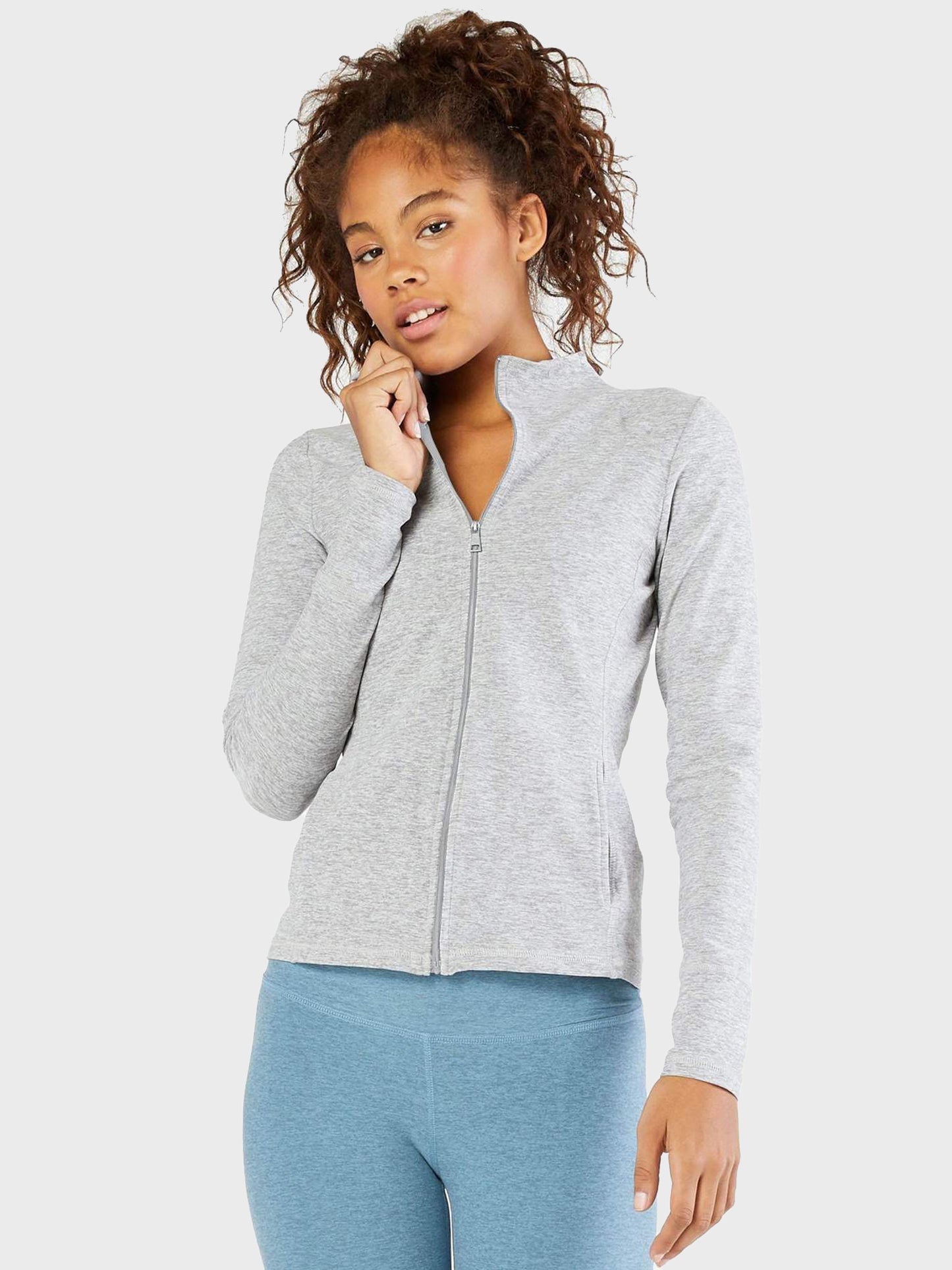 Beyond Yoga Womens' Spacedye Fitted Mock Neck Jacket - Saint Bernard