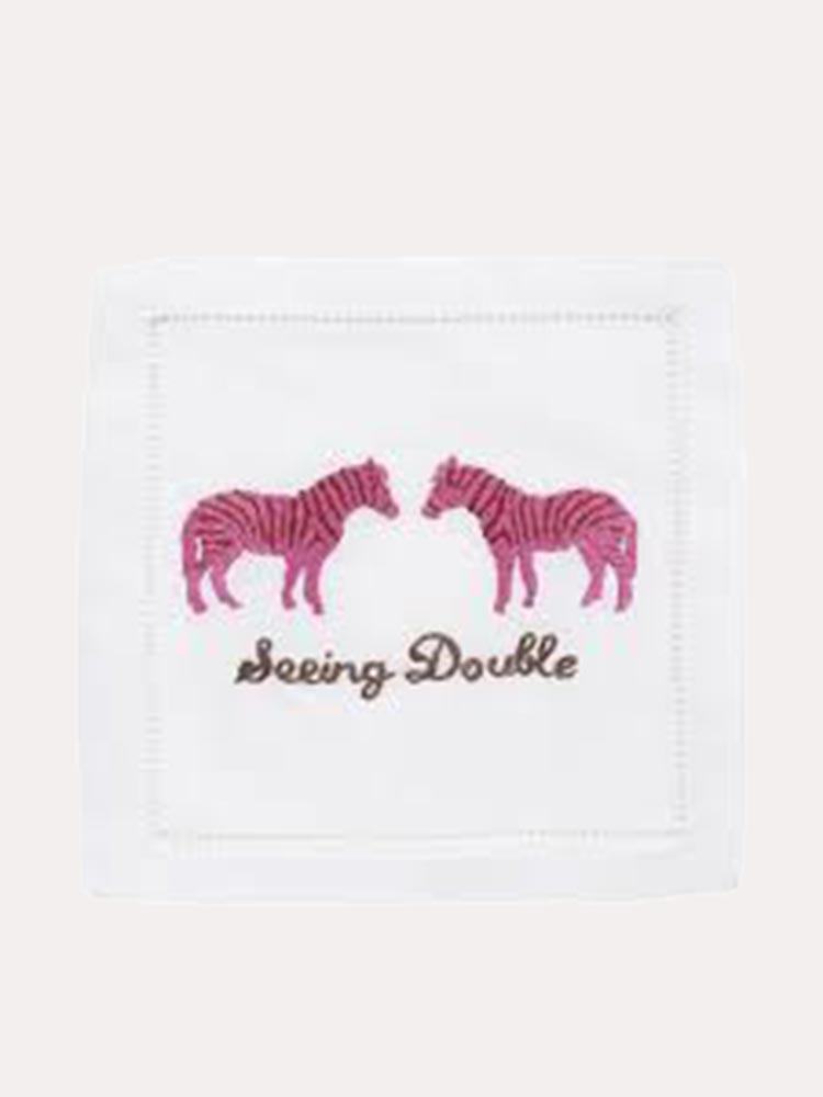August Morgan Seeing Double Cocktail Napkin Set Of 4 - Saint Bernard