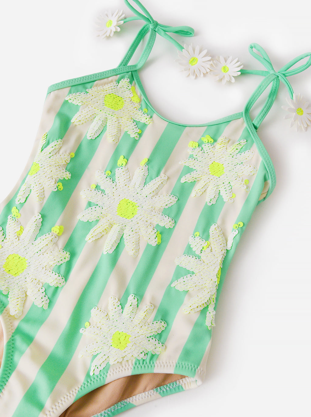 Shade Critters Girls' Magic Sequin One-Piece Swimsuit - Saint Bernard