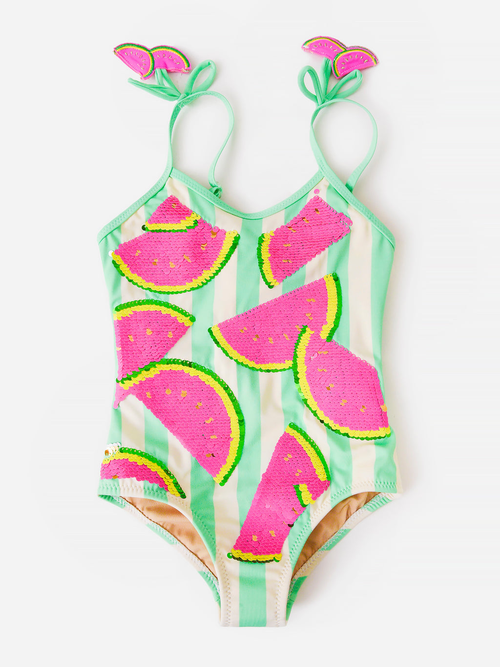 Shade Critters Girls' Flip Sequin Watermelons Swimsuit - Saint Bernard