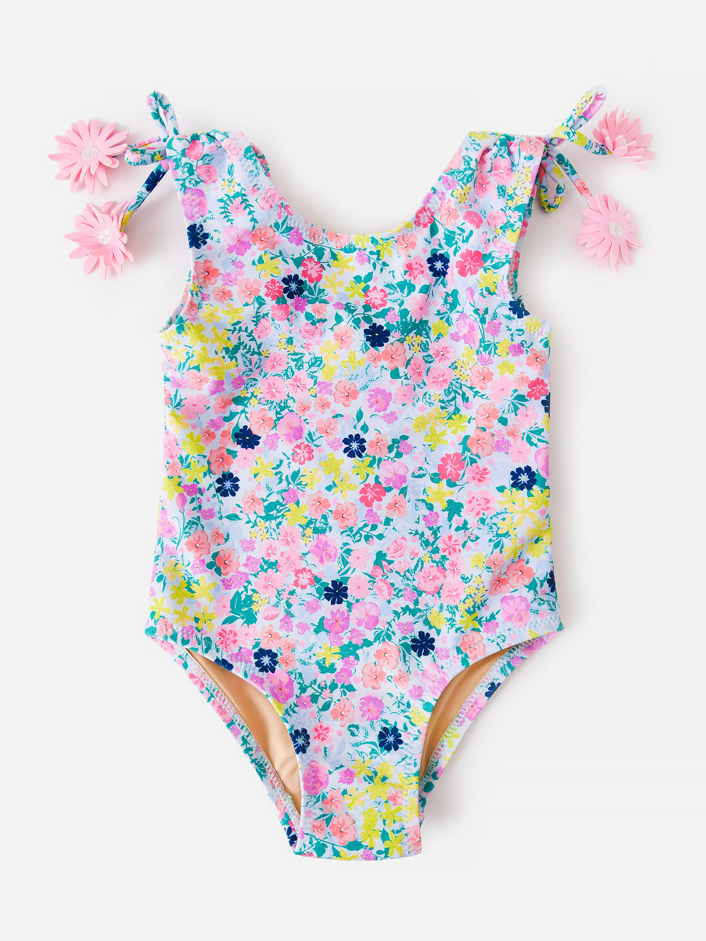 Shade Critter Baby Girls' Pom Pom 1 Piece Summer Floral - Saint Bernard