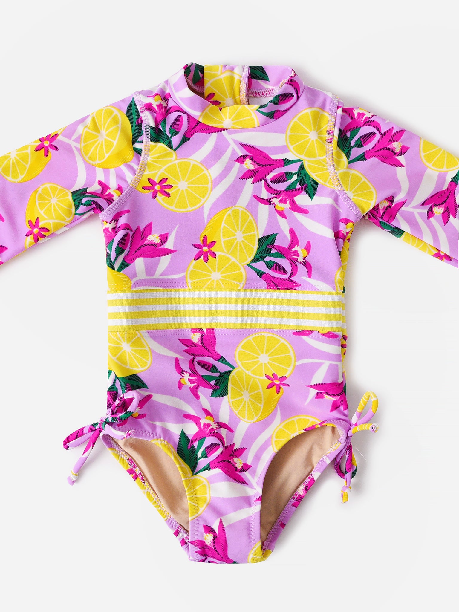 Shade Critters Girls Long Sleeve One Piece Swimsuit - Retro Floral