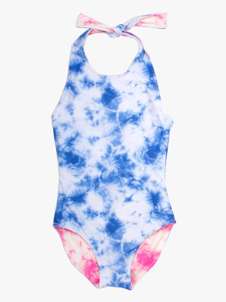Shade Critters Little Girls’ Reversible One Piece Swimsuit - Saint Bernard