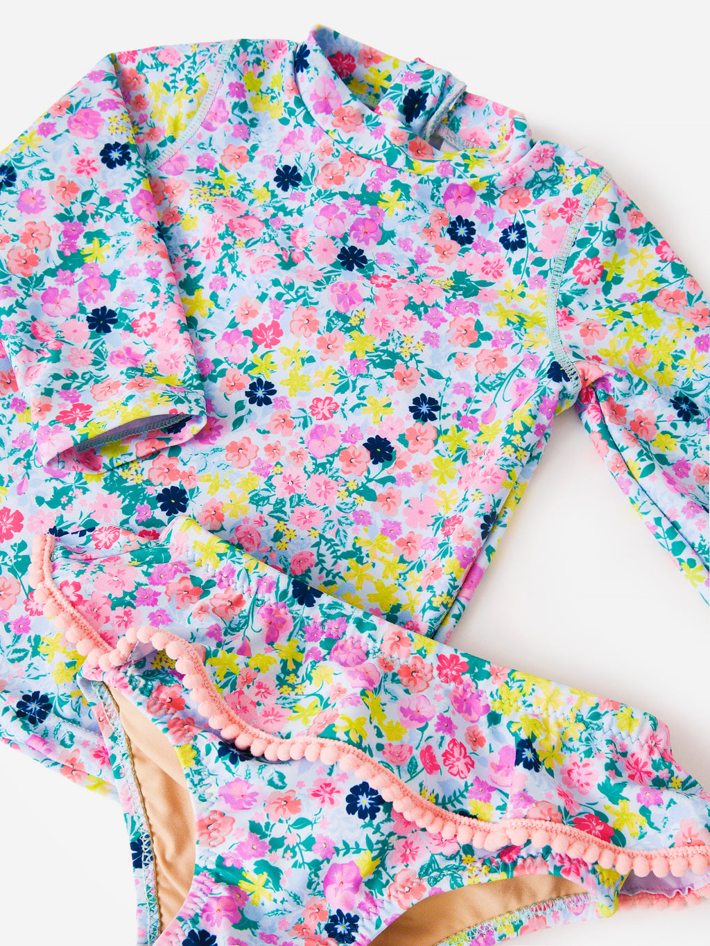Shade Critters Girls' Summer Floral Rashguard Set - Saint Bernard