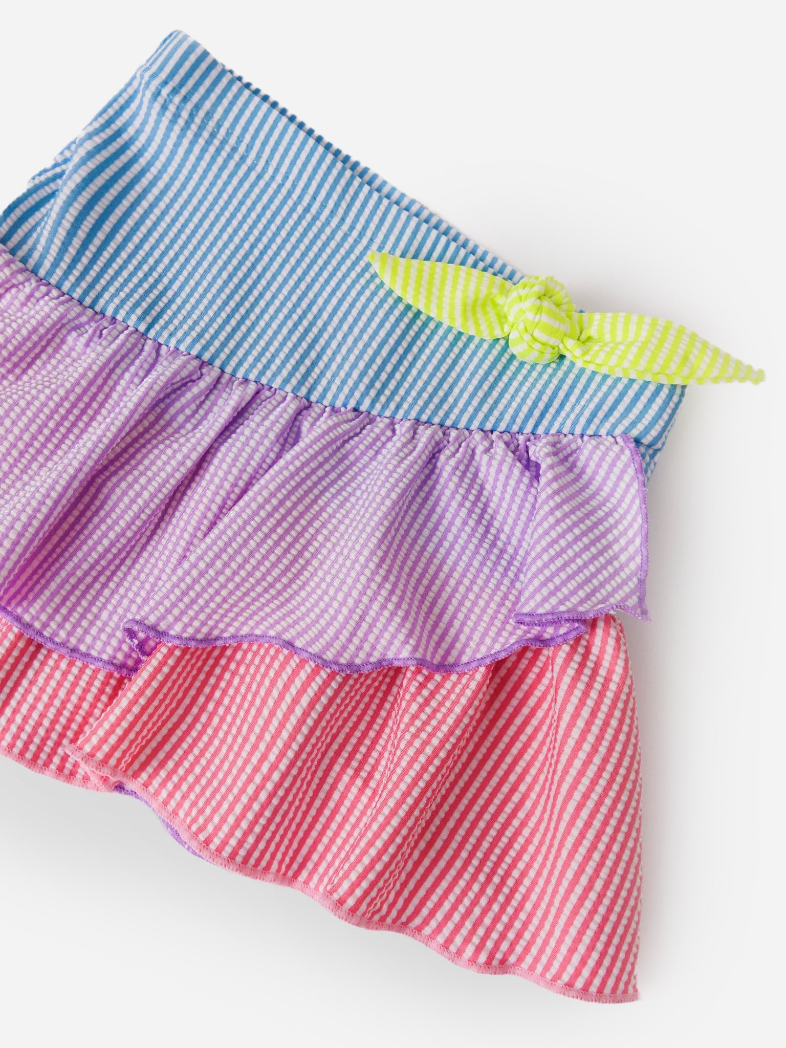 Shade Critters Girls' Seersucker Colorblock Ruffle Skirt - Saint Bernard