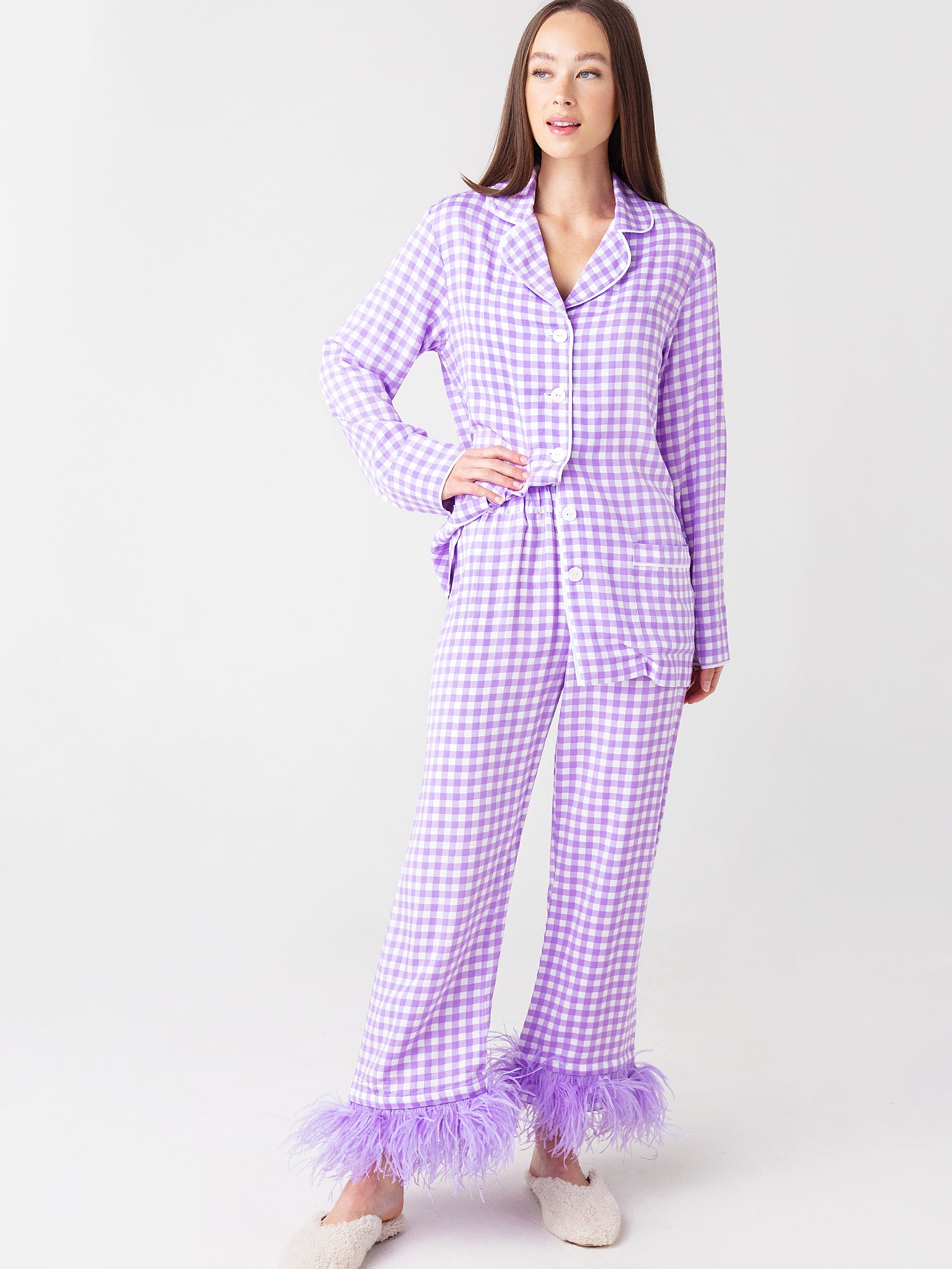 Sleeper Women's Party Pajama Set with Feathers - Saint Bernard